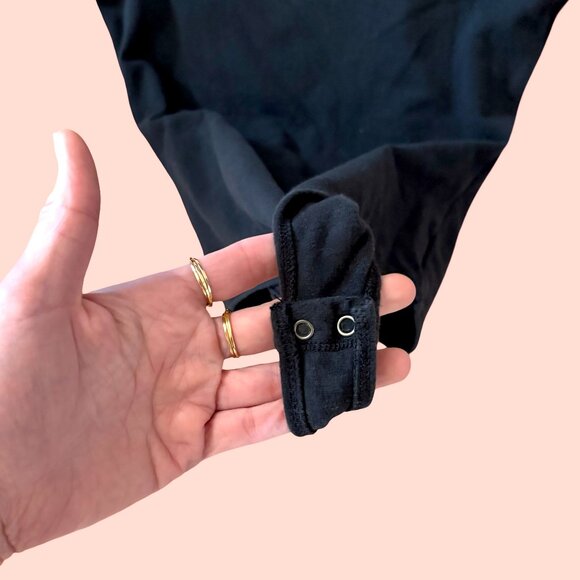 Abercrombie Short-Sleeve Cotton Seamless Squareneck Bodysuit, Black, Size Small - Picture 7 of 9